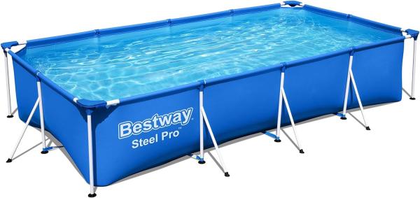 Steel Pro™ Frame Pool ohne Pumpe 400 x 211 x 81 cm , blau, eckig