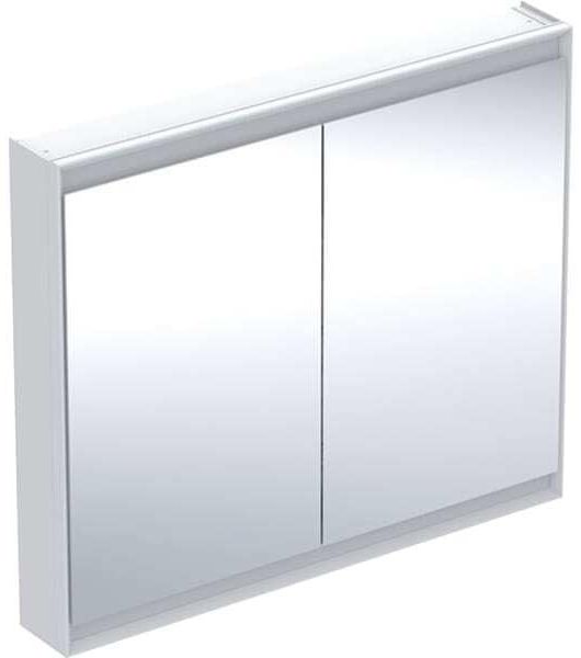 Geberit ONE Spiegelschrank mit ComfortLight, 2 Türen, Aufputzmontage, 105 x 90 x 15 cm, 505.814.00, Farbe: weiss / Aluminium pulverbeschichtet - 505.814.00.2