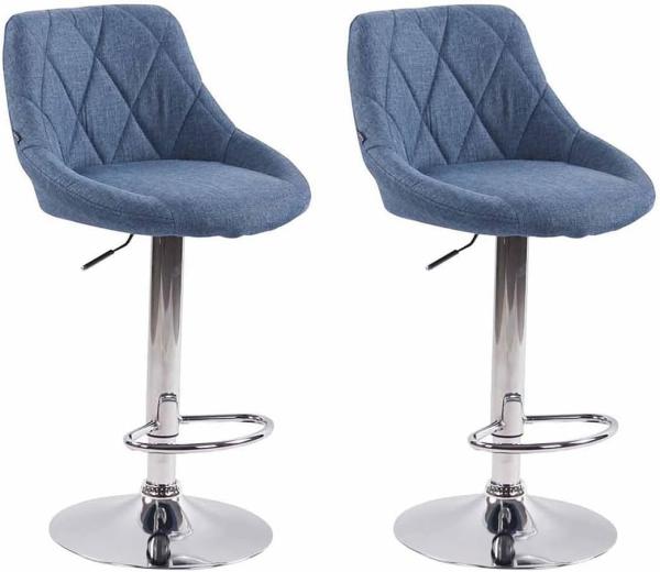 2er Set Barhocker Lazio Stoff, blau