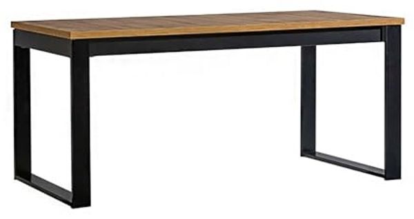 Esstisch Küchentisch Lamia 160-240x90x70cm Eiche Wotan schwarz