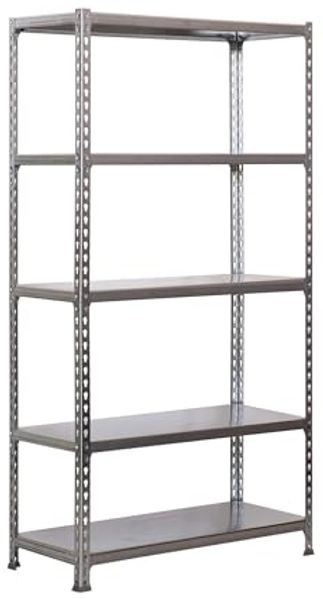 Simon Rack Schwerlastregal, 2000 x 1100 x 500 mm, Bis 200 kg Belastbar, 5 Verstellbare Ablagen, Kellerregal, Lagerregal, Verzinkt - Simonclick