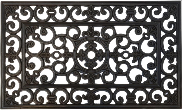 Fußmatte Türmatte Fußabtreter Gummi Filigran Schwarz 45x75 cm Ib Laursen 2824-00