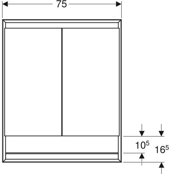 Geberit ONE Spiegelschrank mit ComfortLight, 2 Türen, Unterputzmontage, mit Nische, 75 x 90 x 15 cm, 505.822.00, Farbe: weiss / Aluminium pulverbeschichtet - 505.822.00.2 Bild 2