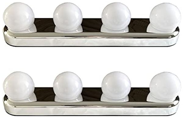 HAC24 LED Spiegelleuchte 2er Set LED Spiegellampe Spiegel Kosmetik Make Up Leuchte, mit Saugnäpfen