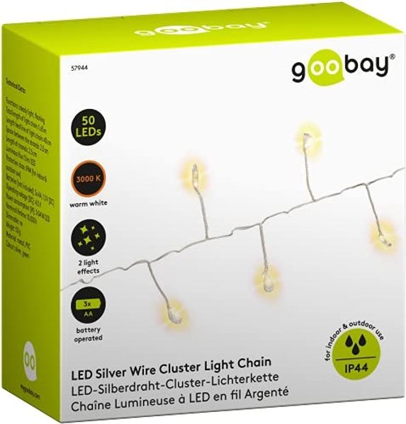 Goobay Silver Wire Cluster String Light with 50 LEDs