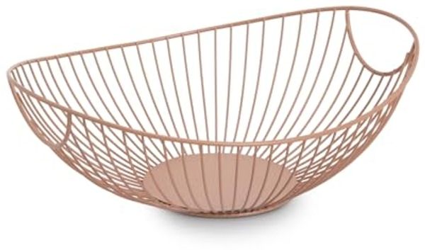 ZELLER 27453 Obstkorb Metall, mocca, ca. 33 x 26 x 11,5 cm