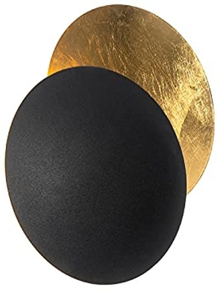 Qazqa Wandleuchte Sunrise, ohne Leuchtmittel, Warmweiß, QAZQA Wand­leuchte, g9, Schwarz, Stahl, Modern
