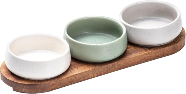 Ladelle Servierschüssel ELEMENTS Schalen-& Tablettset assortiert 4tlg, Stoneware/Acacia, (Schalen), Elements 4pc Assorted Shallow Bowl & Tray Set Assorted