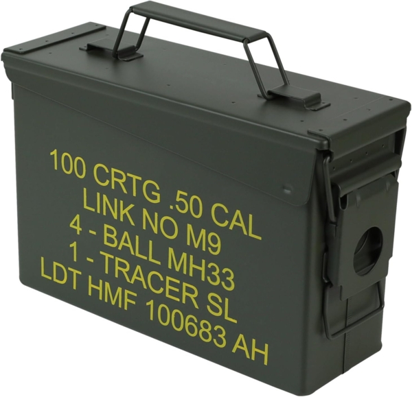 HMF Aufbewahrungsbox Munitionskiste, US Ammo Box, Metallkiste, 27,5 x 17,5 x 9,5 cm, grün