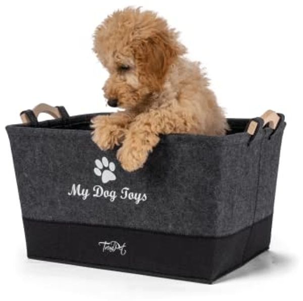 TrendPet Aufbewahrungsbox MyDogToys Spielzeugkörbchen (Aufbewahrungskorb, Aufbewahrungskorb), Filz