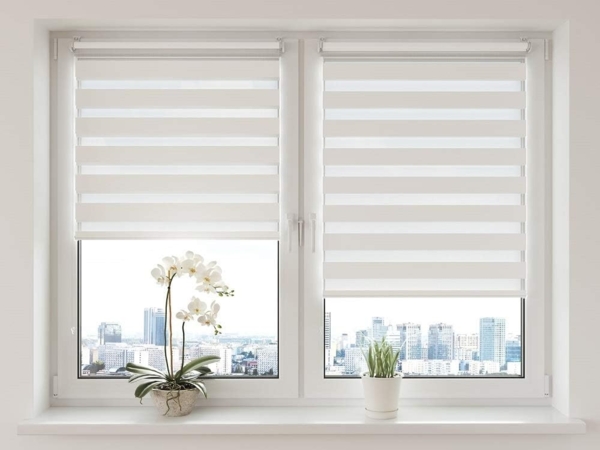 Doppelrollo Klemmfix ohne Bohren 50x150 cm Grün Duo Rollo Klemmrollo Sonnenschutzrollo Fensterrollo für Fenster & Türen Zebrarollo Seitenzugrollo Bild 6