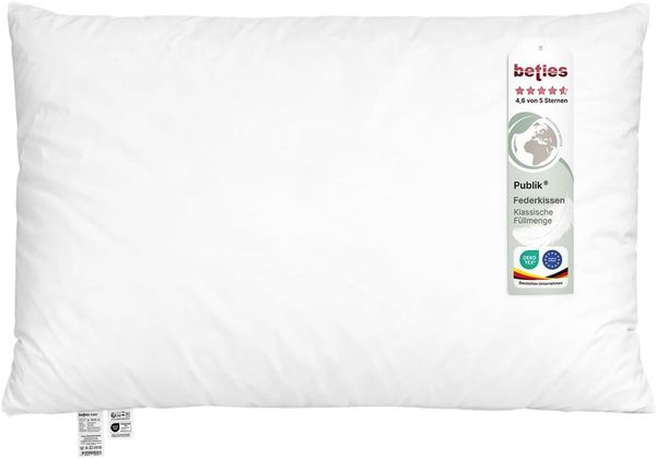 Federkissen ca. 50x80 cm waschbar Bezug Baumwolle beties „Publik“