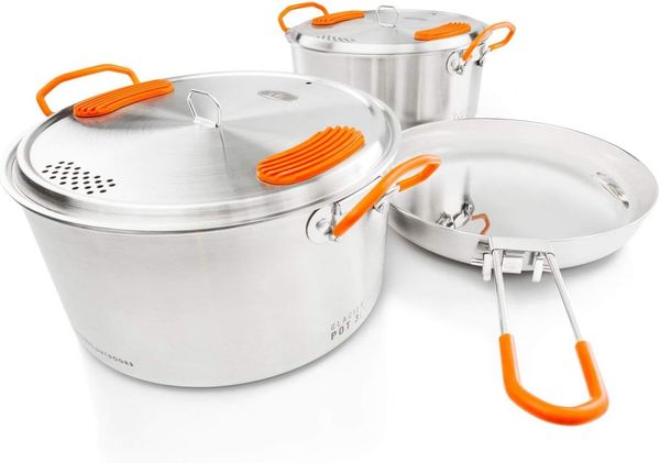 GSI Outdoors 68183 Set Edelstahl Silber Orange Silikon Edelstahl