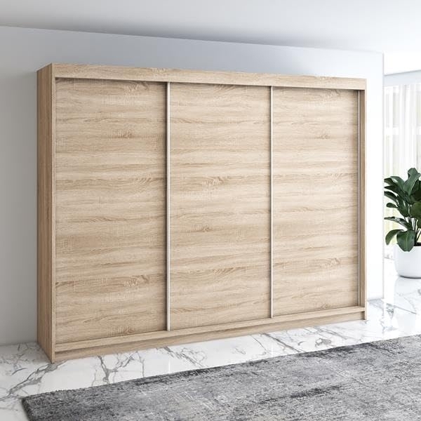 Schwebetrenschrank MERO 3-trig Schrank 200 cm Farbe: Sonoma