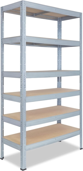 shelfplaza PRO 230x100x40 cm Schwerlastregal in grau-verzinkt mit 6 Böden und 166 kg Traglast pro Boden