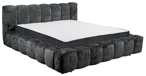 Polsterbett >BEXLEY 9Z< 180x200 cm Liegefläche, Bezug in black - 226x103x245cm (BxHxT)