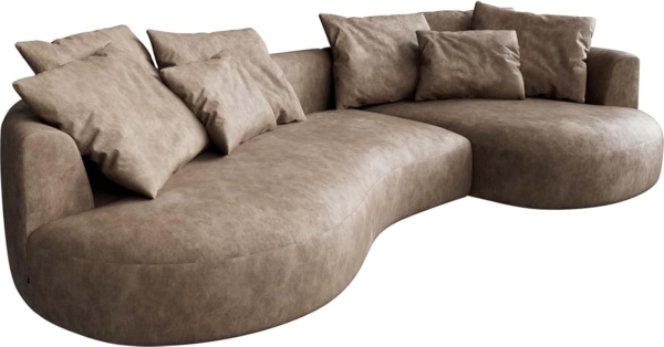 Sofa Edina 330x170 cm Mikrofaser Taupe Vintage