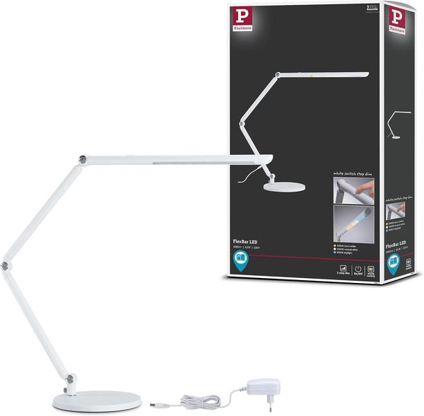 Paulmann No. 78911 LED Schreibtischleuchte FlexBar Weiß 10,6W WhiteSwitch 3.000K