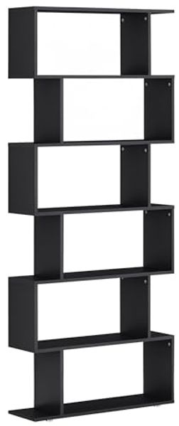HOMCOM Standregal 6 Fächer CD DVD Raumteiler Wandregal Bücherregal Wandregal Büro Regal 80 x 24 x 191 cm