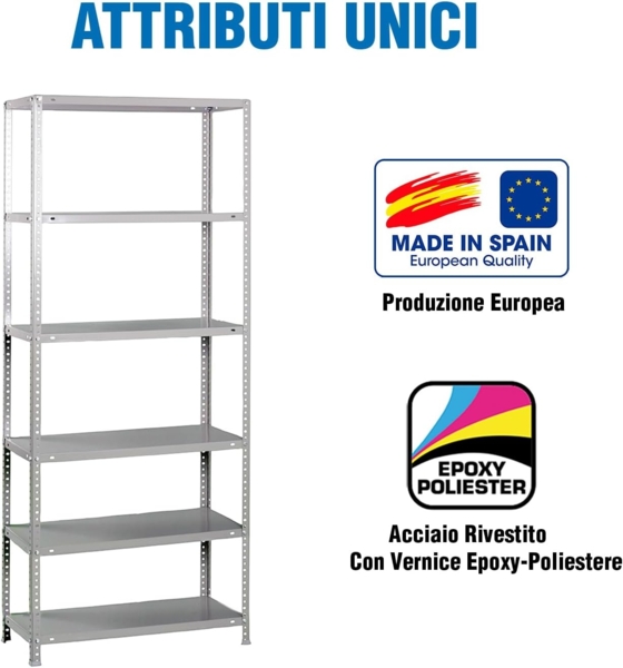 Simonrack Schwerlastregal, Lagerregal, 200 x 110 x 40 Metallregal, Kellerregal, Biegestelle 75 kg, 6 Fachböden, Galvanisiert - Advantage Bild 4