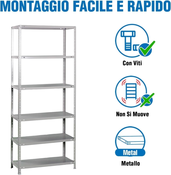 Simonrack Schwerlastregal, Lagerregal, 200 x 110 x 40 Metallregal, Kellerregal, Biegestelle 75 kg, 6 Fachböden, Galvanisiert - Advantage Bild 5