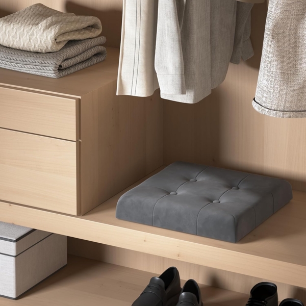 WOLTU Sitzhocker mit Stauraum Sitzwürfel Sitzbank faltbar Truhen Aufbewahrungsbox, Deckel abnehmbar, Gepolsterte Sitzfläche aus Samt, 37,5 x 37,5 x 38CM(LxBxH), Grau, SH69gr Bild 8