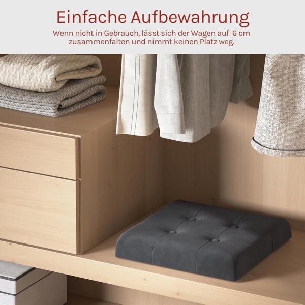 WOLTU Sitzhocker mit Stauraum Sitzwürfel Sitzbank faltbar Truhen Aufbewahrungsbox, Deckel abnehmbar, Gepolsterte Sitzfläche aus Samt, 37,5 x 37,5 x 38CM(LxBxH), Grau, SH69gr Bild 7