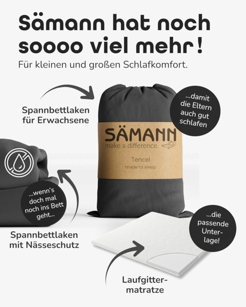Sämann Spannbettlaken 83x50 cm Jersey grau Bild 7