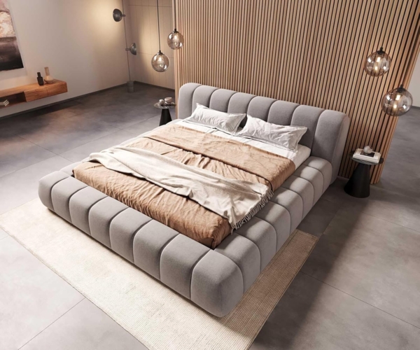 Polsterbettgestell Cutio 180x200 cm Mikrofaser Grau Bild 6