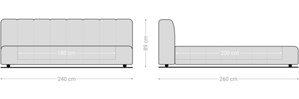 Polsterbettgestell Cutio 180x200 cm Mikrofaser Grau Bild 3
