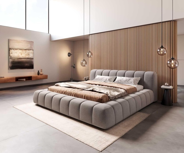 Polsterbettgestell Cutio 180x200 cm Mikrofaser Grau Bild 2