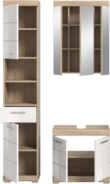 Badezimmerset Lambada II - Sonoma Eiche / Weiß Hochglanz Bild 5