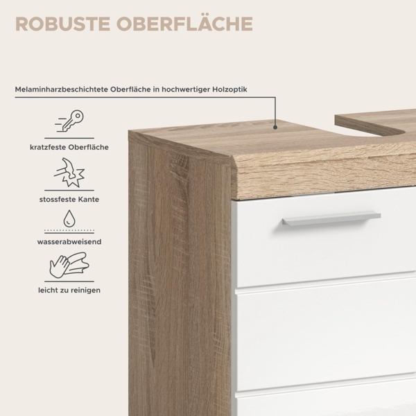 Badezimmerset Lambada II - Sonoma Eiche / Weiß Hochglanz Bild 11