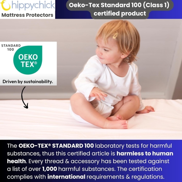 Hippychick Matratzenschutz - Spannbetttuch Babybett 60x120 - Fitted SheetKinderbett 60x120 cm Bild 9