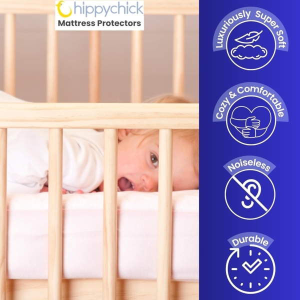 Hippychick Matratzenschutz - Spannbetttuch Babybett 60x120 - Fitted SheetKinderbett 60x120 cm Bild 6