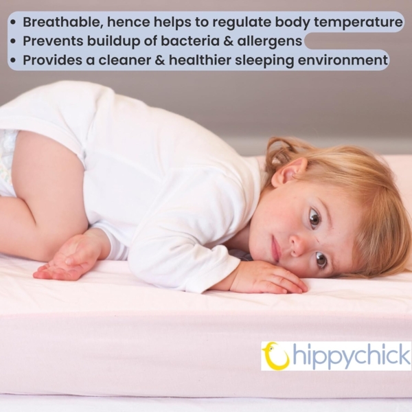 Hippychick Matratzenschutz - Spannbetttuch Babybett 60x120 - Fitted SheetKinderbett 60x120 cm Bild 13