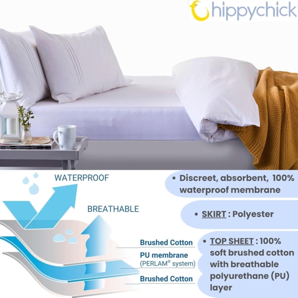 Hippychick Matratzenschutz - Spannbetttuch Babybett 60x120 - Fitted SheetKinderbett 60x120 cm Bild 11