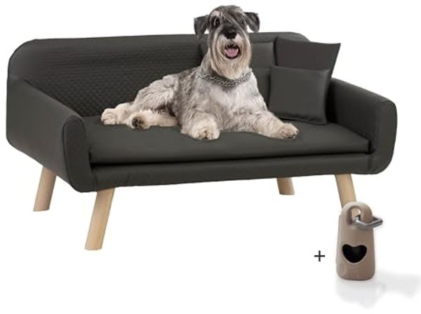 Rohrschneider Tiersofa Hundesofa Hundebett Kunstleder Hundecouch für Hunde XXL Kuschelbett