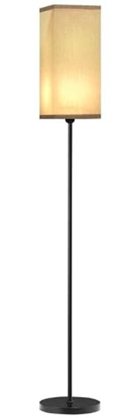 HOMCOM Stehlampe Moderne Stehleuchte mit Fußschalter, Schirm mit Leinenoptik, ohne Leuchtmittel, für Wohnzimmer, Schlafzimmer, exkl. Glühbirne, Schwarz