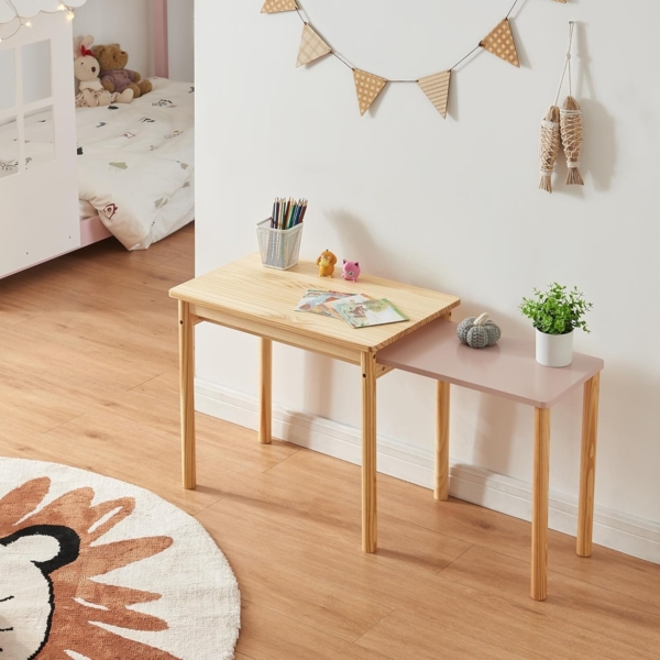 Kindertisch Skellefteå 60x38x52 cm Natur/Rosa [en. casa]