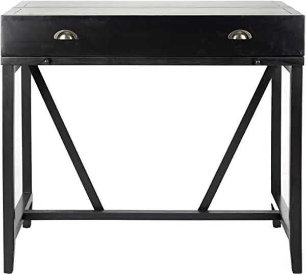 SAFAVIEH Rustic Wooden Desks, in Black, 55 X 100 X 90