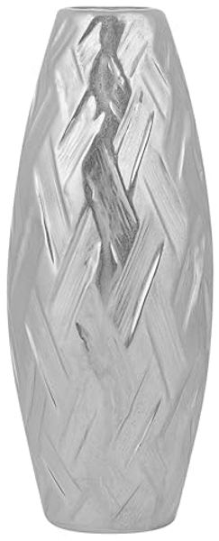 Dekovase ARPAD Steinzeug 33 cm Silber