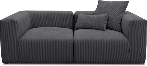 DOMO. collection Malia Modulsofa, 2 Sitzer bestehend aus Zwei Polsterecken, 2 Couch, Sofa, Modul, anthrazit, 216x108 cm