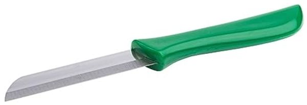 Contacto Küchenmesser mit ergonomischem Griff, glatte Edelstahl-Klinge, Klingenlänge 7 cm, Gesamtlänge 16 cm, grüner Kunststoffgriff