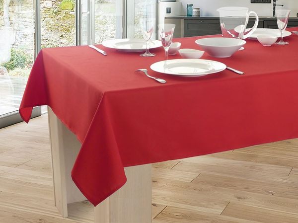 Le linge de Jules Tischdecke, einfarbig, schmutzabweisend, rot, rechteckig, 150x240 cm