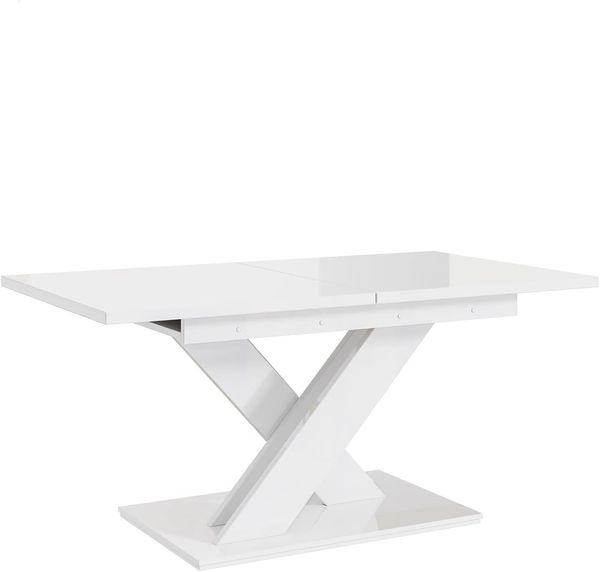 MEBLINI Eckbank für Esszimmer mit ausziehbarem Tisch - Küchenbank - Essecke - Sitzecke Küche - PETER - U-Beine 142x196x87cm Links - Dunkelgrau Kunstleder/B Weiß Hochgl. Bild 8