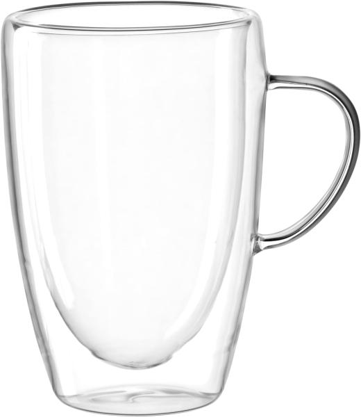 Leonardo Doppelwandtasse Duo, Tasse, Teetasse, Kaffee, Doppelwandig, Borosilikatglas, Klar, 400 ml, 053063