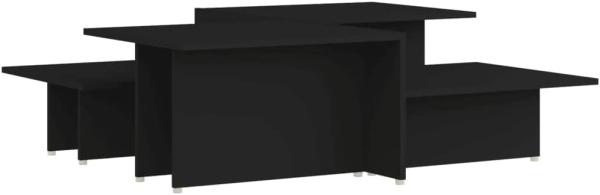 vidaXL Couchtische 2 Stk. Schwarz 111,5 x 50 x 33 cm Spanplatte