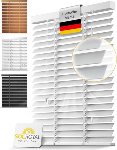 Sol Royal Jalousie SolDecor BE5, Holzjalousie Weiß