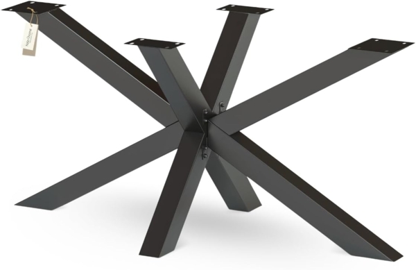 holz4home® Tischgestell Tischbeine aus Metall I Schwerlast Gestell Schwarz pulverbeschichtet